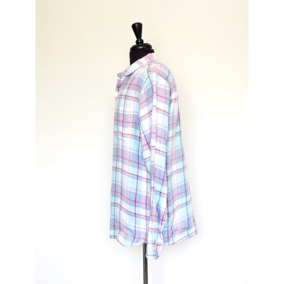 NEW! Tommy Bahama 100% Linen Plaid Long Sleeve Button Front Shirt SZ L - Picture 2 of 6